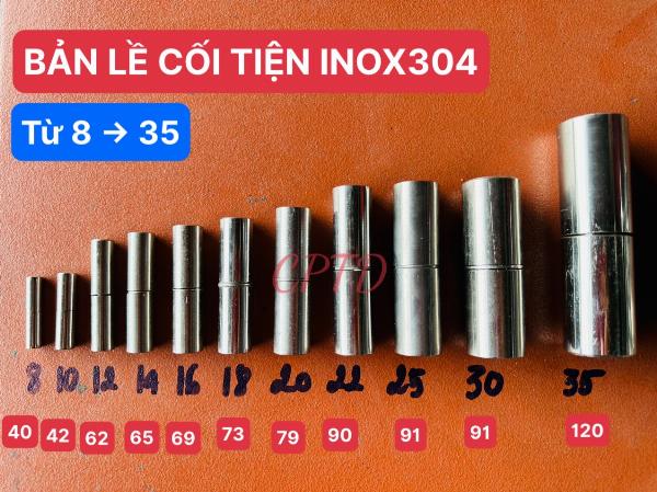 BẢN LỀ CỐI INOX304, PHI 8