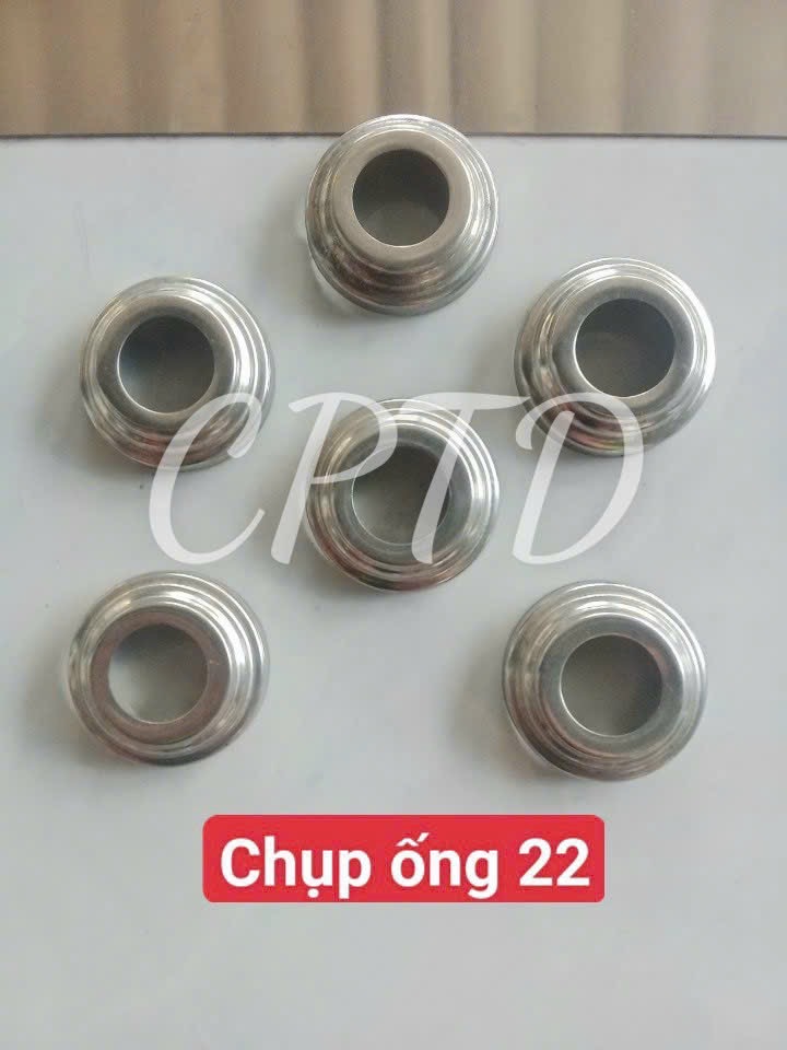 CHỤP ỐNG 22 INOX304 ( TRÒN NGOÀI, CHỤP ĐẾ 3 TẦNG)