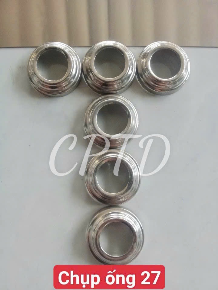 CHỤP ỐNG 27 INOX304 ( TRÒN NGOÀI, CHỤP ĐẾ 3 TẦNG)