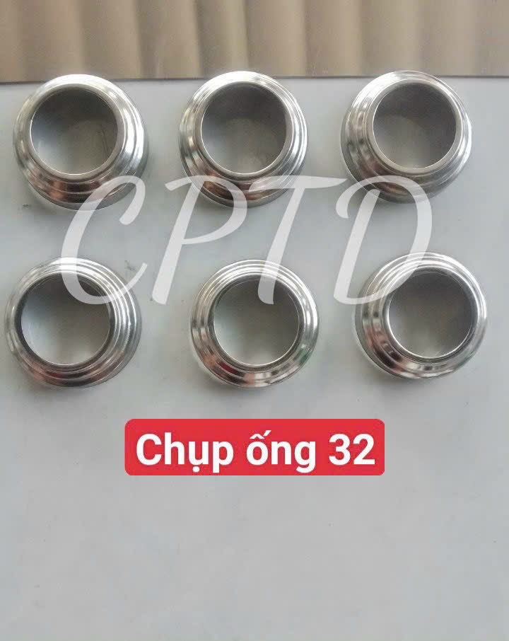 CHỤP ỐNG 32 INOX304 ( TRÒN NGOÀI, CHỤP ĐẾ 3 TẦNG)