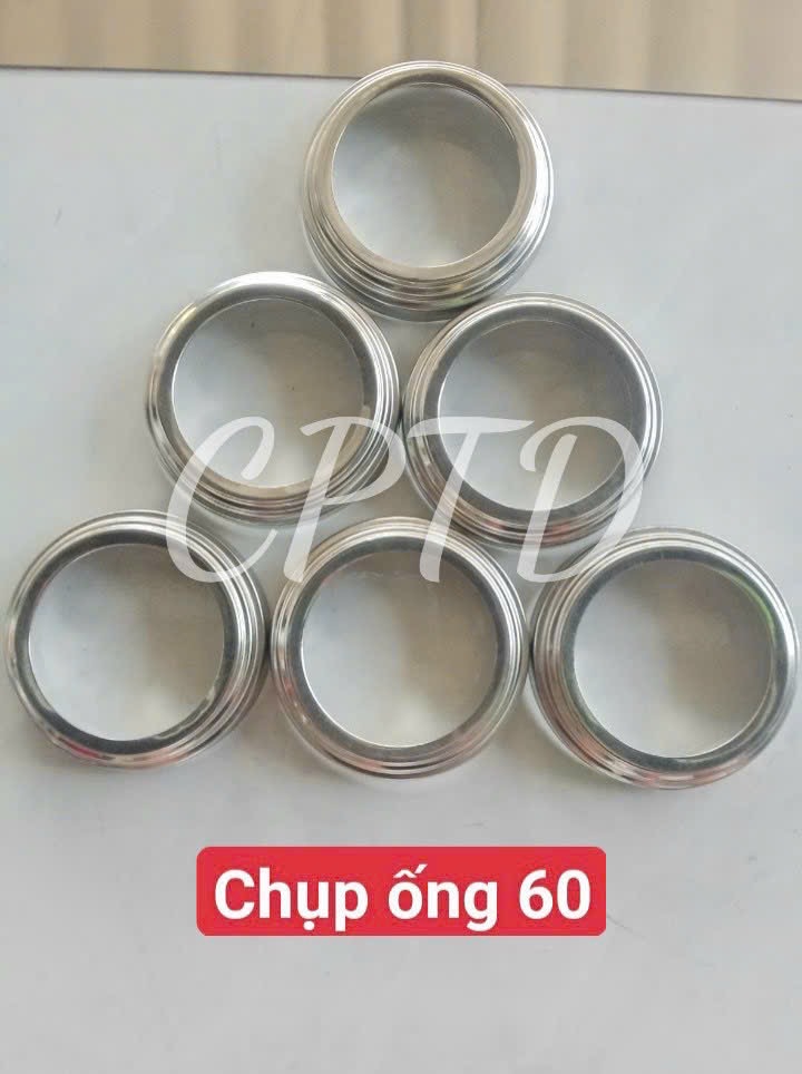 CHỤP ỐNG 60 INOX304 ( TRÒN NGOÀI, CHỤP ĐẾ 3 TẦNG)