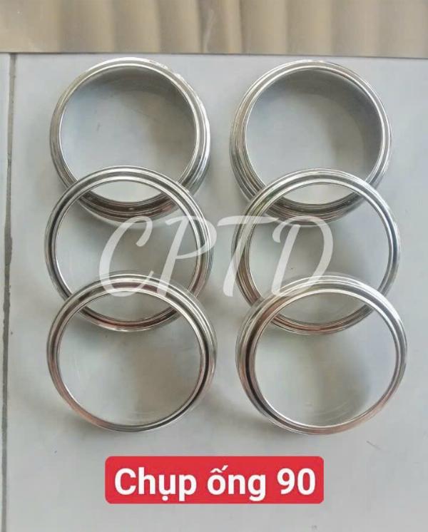 CHỤP ỐNG 90 INOX304 ( TRÒN NGOÀI, CHỤP ĐẾ 3 TẦNG)