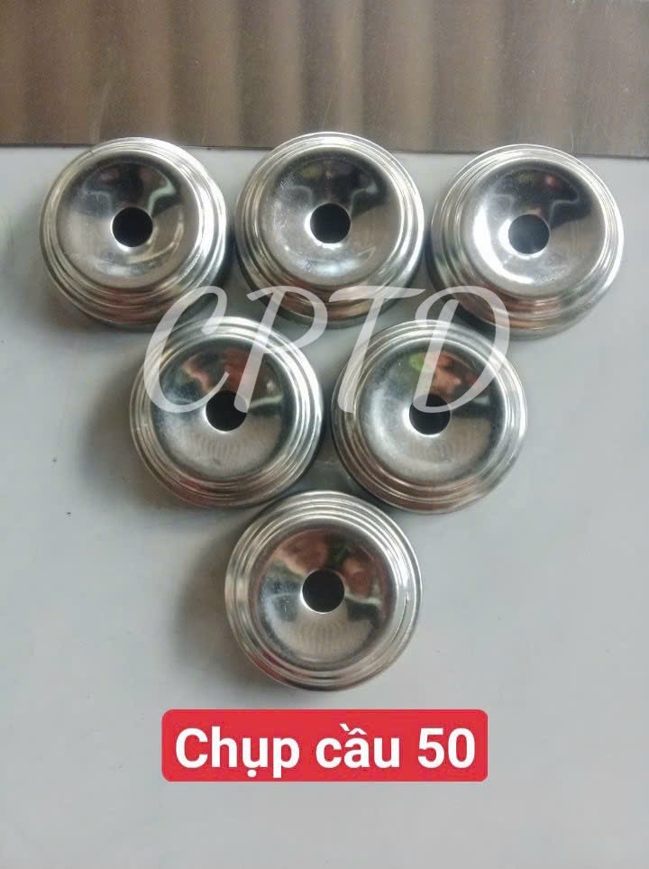 CHỤP CẦU, CHỤP ĐẦU PHI 50 INOX304 ( TRÒN NGOÀI, CHỤP ĐẾ 3 TẦNG)