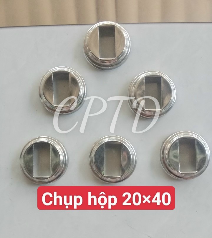 CHỤP HỘP 20x40 INOX304 ( TRÒN NGOÀI, CHỤP ĐẾ 3 TẦNG)