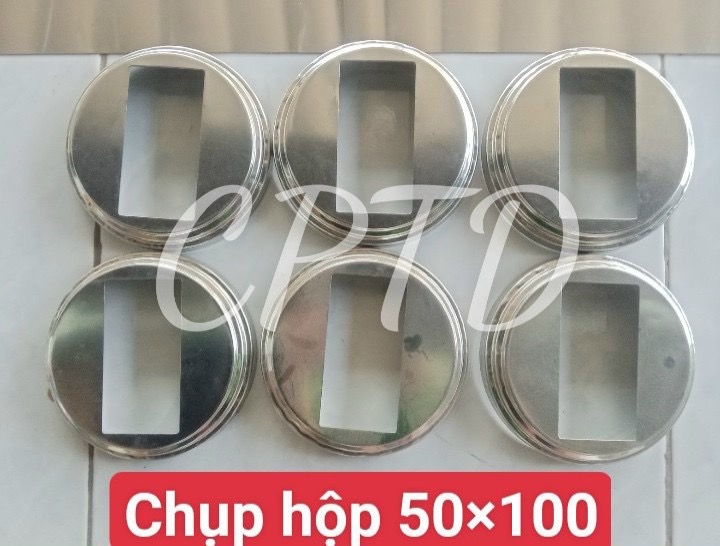 CHỤP HỘP 50x100 INOX304 ( TRÒN NGOÀI, CHỤP ĐẾ 3 TẦNG)