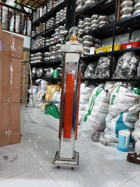 TRỤ ỐP GỖ INOX TRẮNG