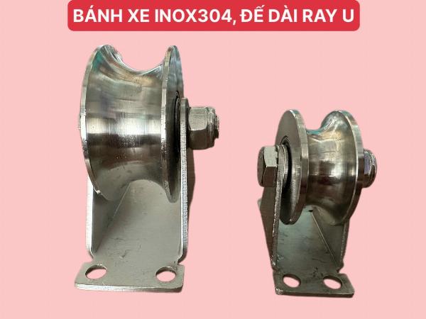 BÁNH XE RAY U, 7 PHÂN ĐẾ DÀI, INOX304 (28x68)