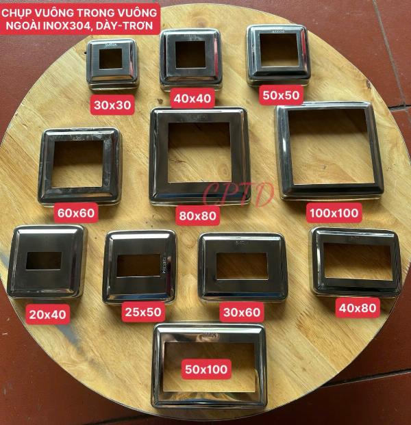 CHỤP INOX VUÔNG NGOÀI DÀY, 40x80
