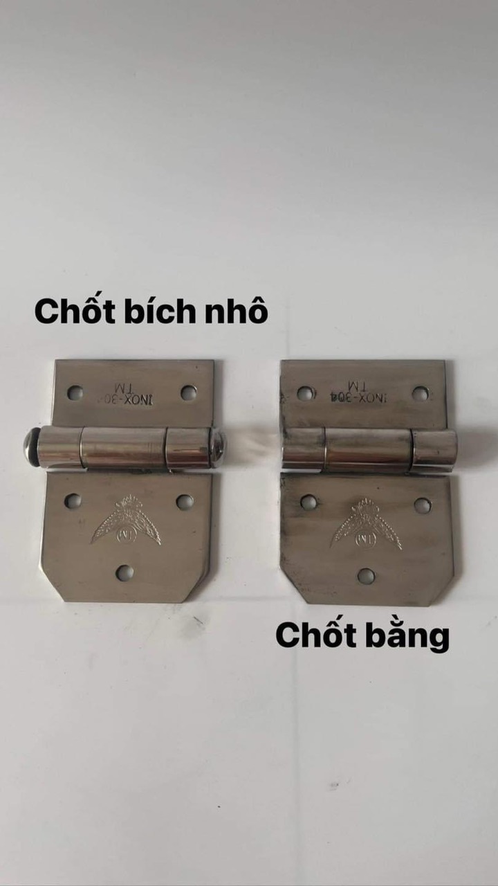 BẢN LỂ BÍT ĐẦU NHÔ INOX XE TẢI