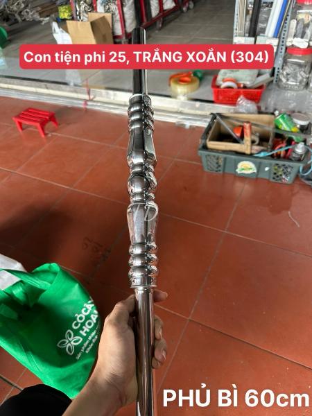 CON TIỆN TRẮNG XOẮN, PHI 25 INOX304