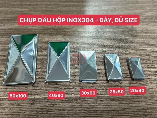 CHỤP ĐẦU HỘP CHỮ NHẬT INOX304