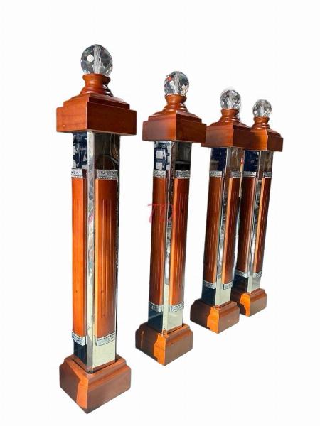 TRỤ INOX ỐP GỖ (ĐỄ GỖ)