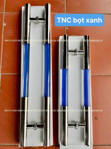 TAY NẮM CỬA THUỶ TINH BỌT XANH INOX 304