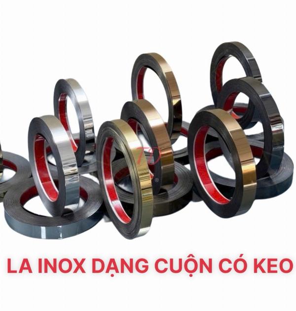 CUỘN LA INOX TRANG TRÍ - CÓ KEO ĐỦ MÀU
