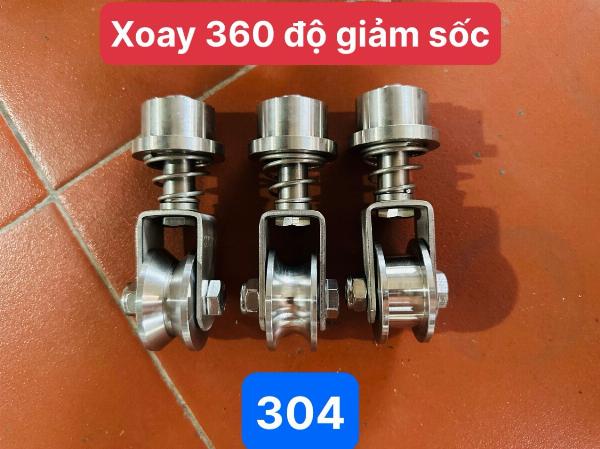 BÁNH XE XOAY 360 ĐỘ INOX304 (CÓ GIẢM SỐC)